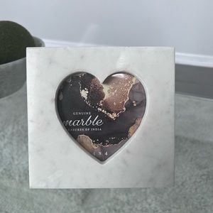 Marble heart shaped photo frame